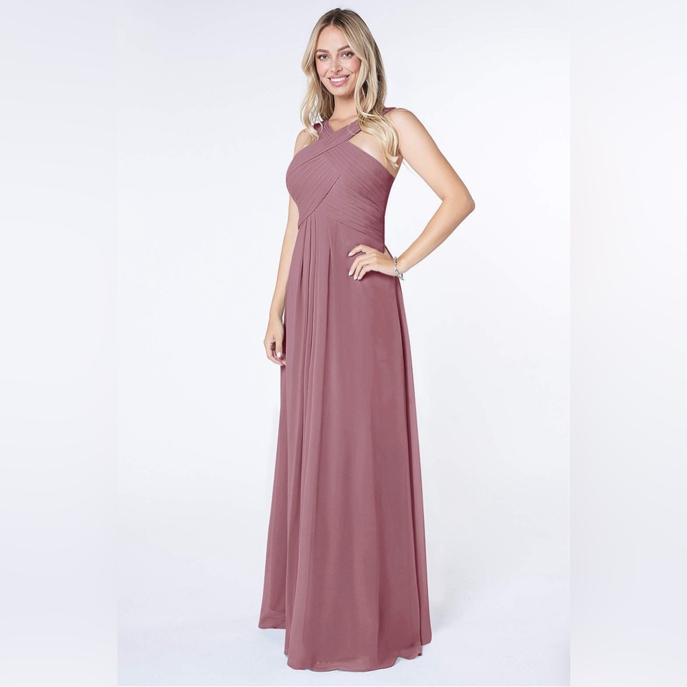 Azazie Kaleigh Bridesmaid Dress in Vintage Mauve, size 2